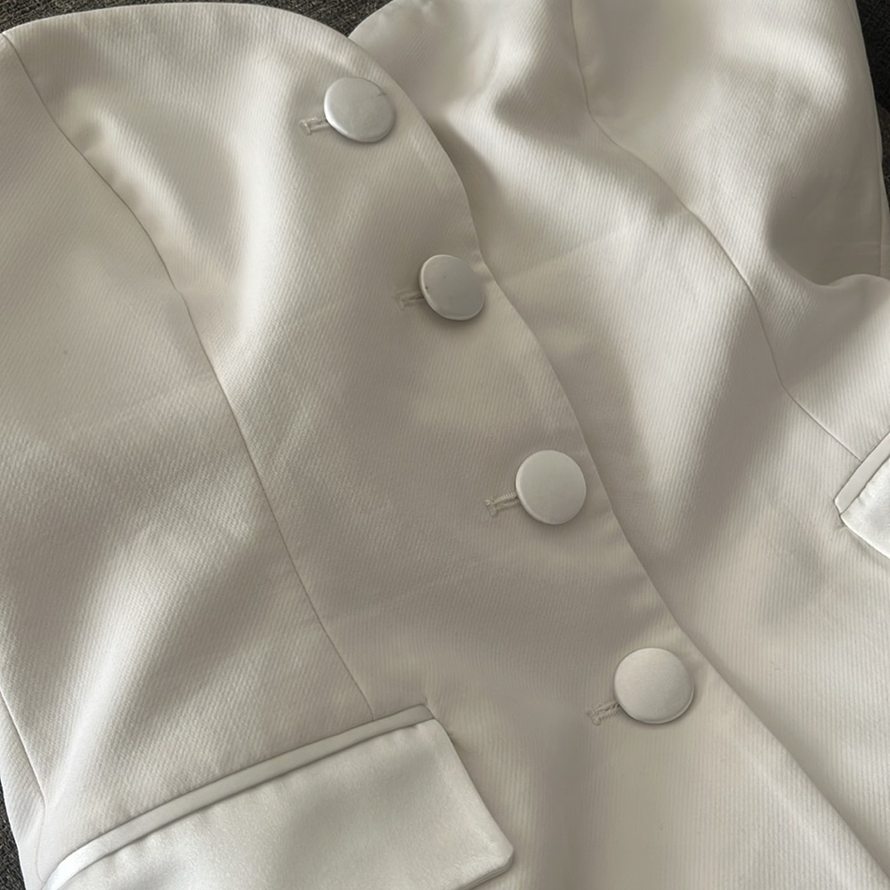Zara White Strapless Buttoned Top - Picture 5 of 7